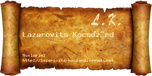 Lazarovits Kocsárd névjegykártya